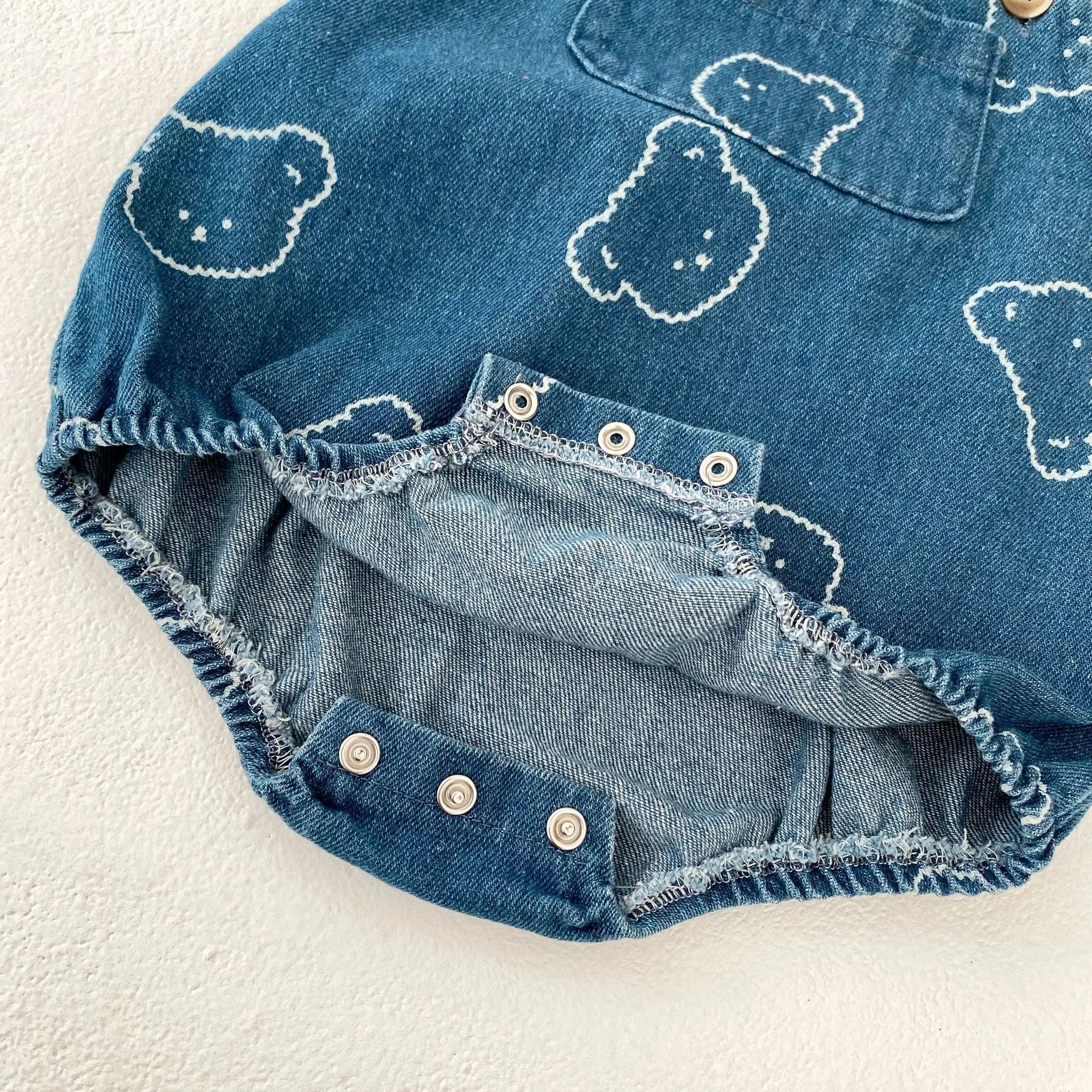 Bear Denim Romper